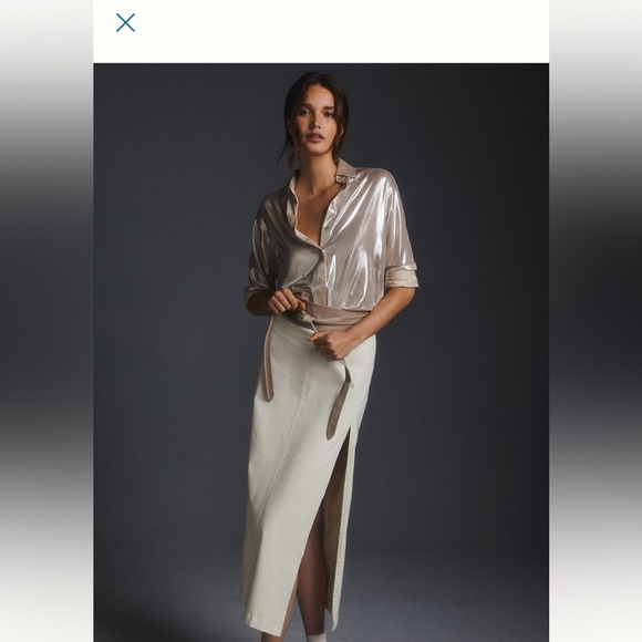 Shimmer satin shirt ANTHROPOLOGY - Picture 5 of 5